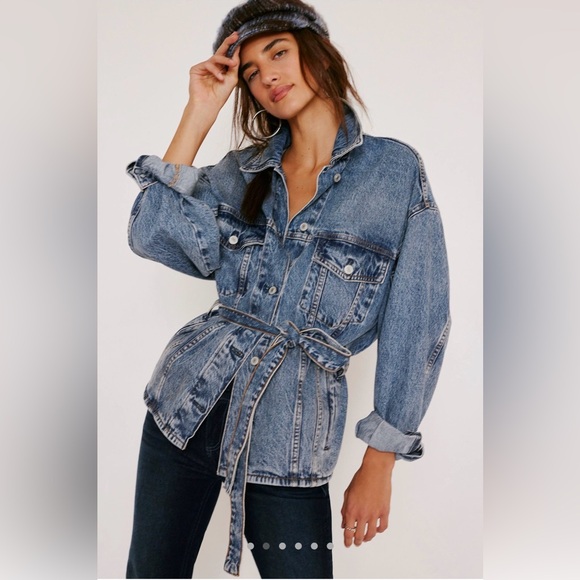 Free People We The Free Knotted Denim Jacket - Picture 2 of 6